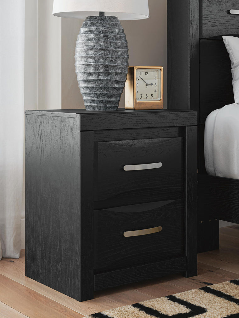 Stabotta - Two Drawer Night Stand - Black, photo 2