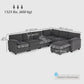 Oversized U-Shaped Modular Sectional - Charcoal Grey