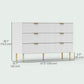 6-Drawer Dresser with Gold Legs - White