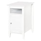 3-Tier Nightstand with Pullout Shelf and Cabinet - White