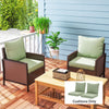 4-Piece Seat Cushion Pillows Replacement, Patio Chair Cushions Set with Back for Indoor Outdoor, Green