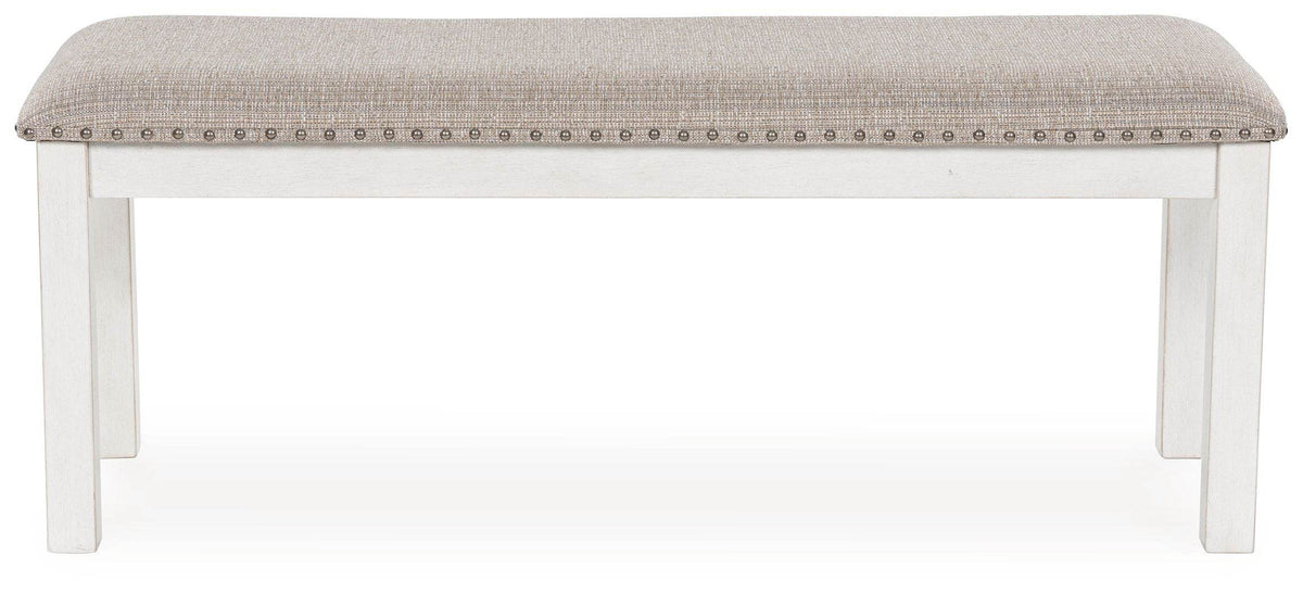 Robbinsdale - Antique White - Large Upholstered Dining Room Bench - Forward Furniture