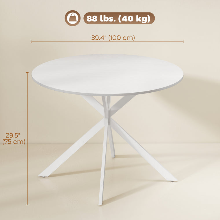 40" Round Industrial Dining Table for 4
