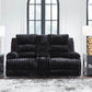 Rhine Falls - Onyx - Double Reclining Power Loveseat With Console - Forward Furniture