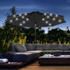 9ft Solar Patio Umbrella Outdoor Sunshade 24 LED Lights Tilt Canopy Black