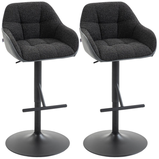 Swivel Counter Height Bar Stools Set of 2 with Back - Black