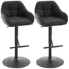 Swivel Counter Height Bar Stools Set of 2 with Back - Black