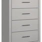 Cottonburg - Light Gray / White - Four Drawer Chest