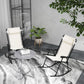 2pc Patio Foldable Rocking Chair Set w/ Breathable Mesh Seat & Backrest, Headrest for Park, Backyard, Garden, Cream
