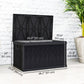 70 Gallon Deck Box, Resin Outdoor Storage Box with Handles, Waterproof Storage Container for Garden Tools, Black