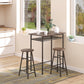 3-Piece Counter Height Bar Table Set - Black and Oak