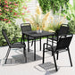 Stackable Outdoor Dining Chairs Set of 4, for Patio, Balcony, Deck, Garden, Black