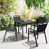 Stackable Outdoor Dining Chairs Set of 4, for Patio, Balcony, Deck, Garden, Black