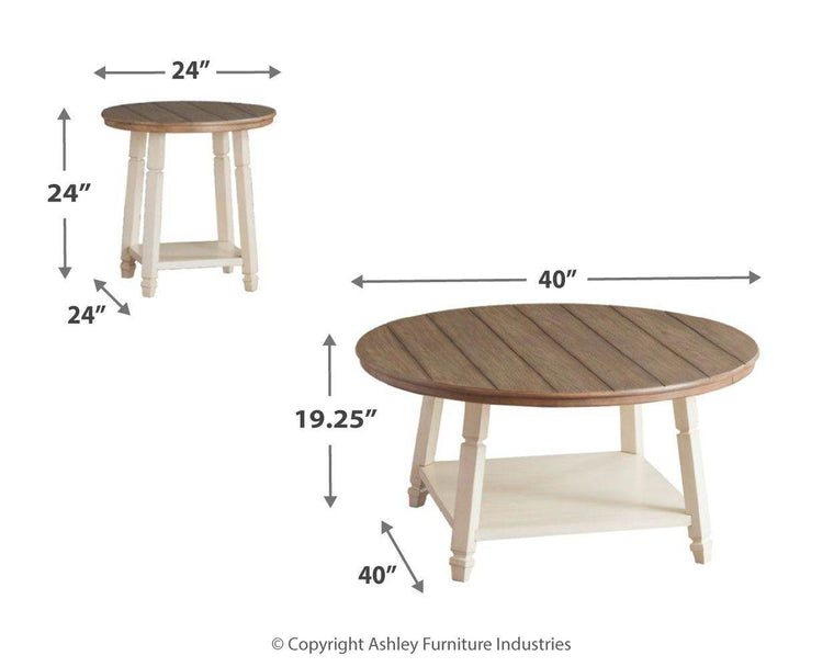 Bolanbrook - White / Brown / Beige - Occasional Table Set (Set of 3) - Forward Furniture