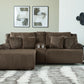 Top Tier - Chocolate - 3-Piece Reclining Sectional Sofa With Laf Press Back Chaise - Fabric