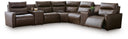 7 Pc. Power Reclining Sectional With 2 Armless Chairs And 2 Audio Consoles