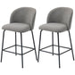 Set of 2 Counter Height Barstools with Backrest - Dark Grey