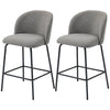 Set of 2 Counter Height Barstools with Backrest - Dark Grey