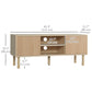 Modern TV Stand for TVs up to 50", TV Cabinet with Storage Shelves for Living Room, Natural
