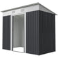 7' x 4' Outdoor Storage Shed, Metal Garden Tool Storage House Organizer with Lockable Sliding Doors and Vents for Backyard Patio Lawn, Charcoal Grey
