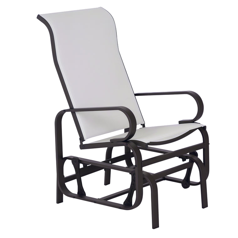 Brown & Beige Mesh Glider Swing Chair