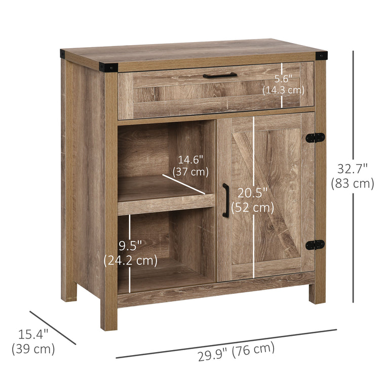 Barn Door Buffet Sideboard Cabinet