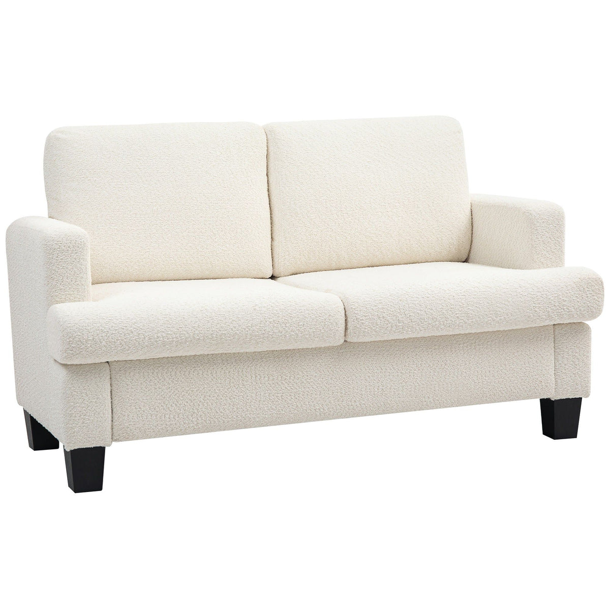 54.3" 2-Seater Loveseat Sofa with Wood Frame - Cream White