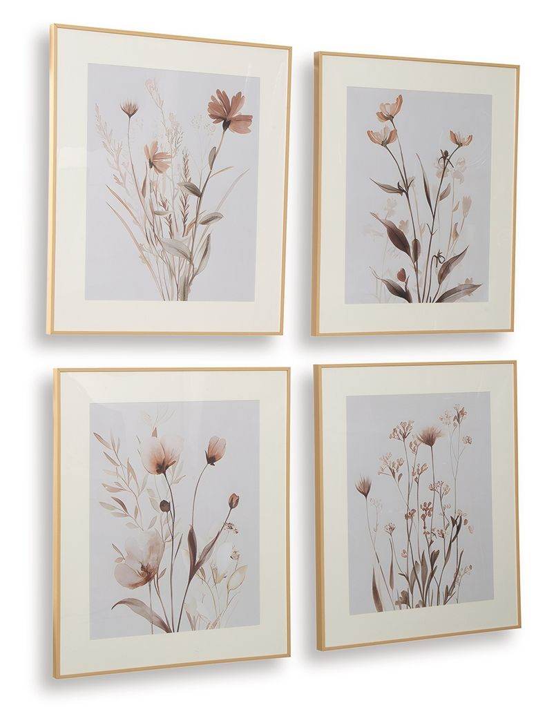 Chettings - Beige / Gray / Blush - Wall Art Set (Set of 4) - Forward Furniture