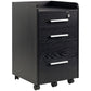 3 Drawer File Cabinet with Lock and Edged Top, Lockable Filing Cabinet on Wheels for Letter and A4 Size, Black