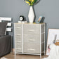 Dresser for Bedroom with 7 Drawers, Chest of Drawers with Metal Frame, Fabric Dresser for Living Room, Light Grey