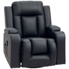 Swivel Massage Recliner Rocker with Cup Holders - Black