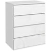 4-Drawer High-Gloss Chest of Drawers - White