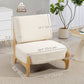 Wide Chenille Accent Chair with Thick Cushion - Cream White