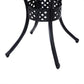33-Inch Roud Patio Dining Table with Umbrella Hole, Cast Aluminum Garden Table, All Weather Patio Bisto Table, for Lawn, Garden, Outside, Black