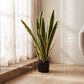 30" Artificial Snake Plant with 21 Leaves in Pot, Decorative Fake Plant for Home, Office, and Living Room, Green