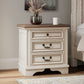 Realyn - White / Brown / Beige - Three Drawer Night Stand