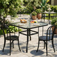 Tempered Glass Square Patio Dining Table w/ 2.1" Umbrella Hole for Garden, Balcony, Backyard, 38" x 38" x 28"