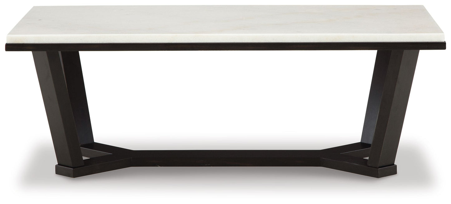 Fostead - White / Espresso - Rectangular Cocktail Table