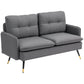 55" Linen Loveseat with Button Tufting - Dark Grey
