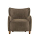 Luxe Wingback Armchair with Pocket-Spring Cushion, Elegant Lounge Chair for Living Room, 31" L x 32" W x 33" H, Dark Brown+Light Teak