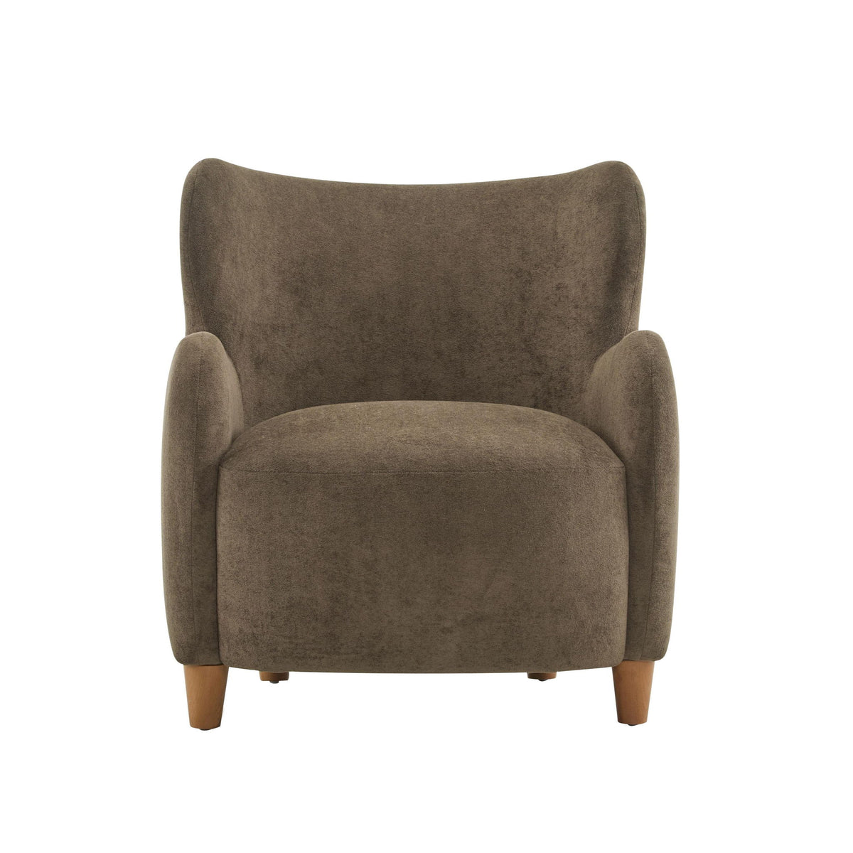 Luxe Wingback Armchair with Pocket-Spring Cushion, Elegant Lounge Chair for Living Room, 31" L x 32" W x 33" H, Dark Brown+Light Teak