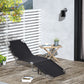 Outdoor Folding Chaise Lounge, Reclining Lounge Chair with Adjustable Backrest and Breathable Mesh Fabric, Black