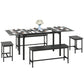5-Piece Extendable Dining Set for 4-6 - Black