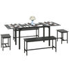 5-Piece Extendable Dining Set for 4-6 - Black