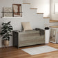 Storage Trunk with 2 Safety Hinges, Entryway Bench with Side Handles, Storage Chest for Living Room, Distressed Grey