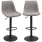 Adjustable Bar Stools Set of 2, Leathaire Swivel Barstools with Back and Footrest, Upholstered Bar Chairs for Kitchen, Dining Room, Home Pub, Grey