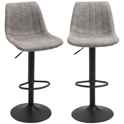 Adjustable Swivel Bar Stools Set of 2 - Grey