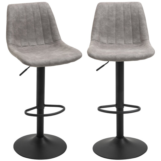Adjustable Swivel Bar Stools Set of 2 - Grey