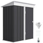 Outdoor Storage Shed, Steel Lean-to Shed with Adjustable Shelf, Lock, Gloves, 5'x3'x6', Dark Grey