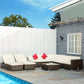 9 Pieces Wicker Patio Furniture Set with Cushion, Cream White